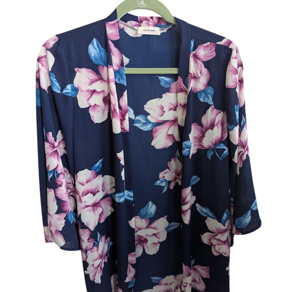 Adrienne Midnight Blue and Rose Kimono Robe